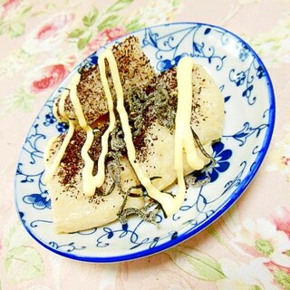 オオバコ入りおから餅ｄｅ❤ゆかり＆塩昆布マヨネーズ